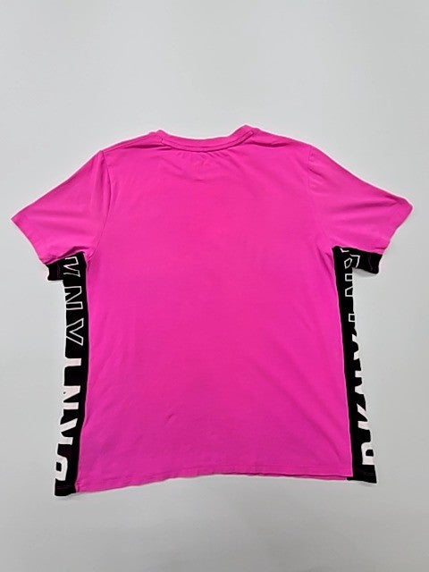 DKNY Women Pink Sport Logo T-Shirt Cotton Blend Size M Regular