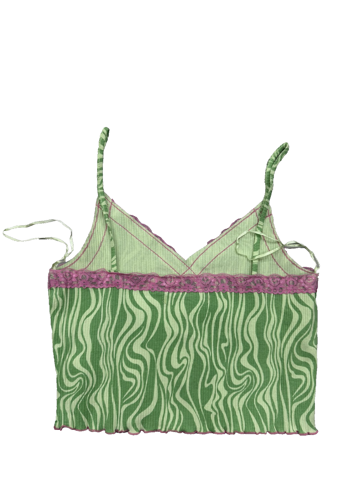 Sinsay Green Zebra Lace Bralette L Women Polyester