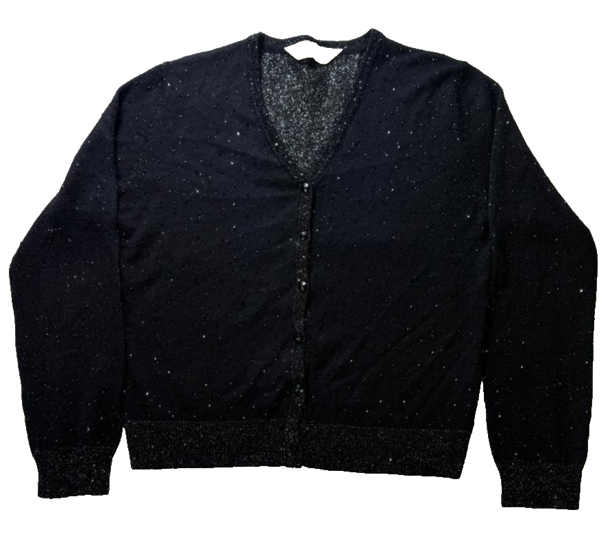 Marks & Spencer Sequin-Embellished Cardigan | Unisex | Size 8 | Black