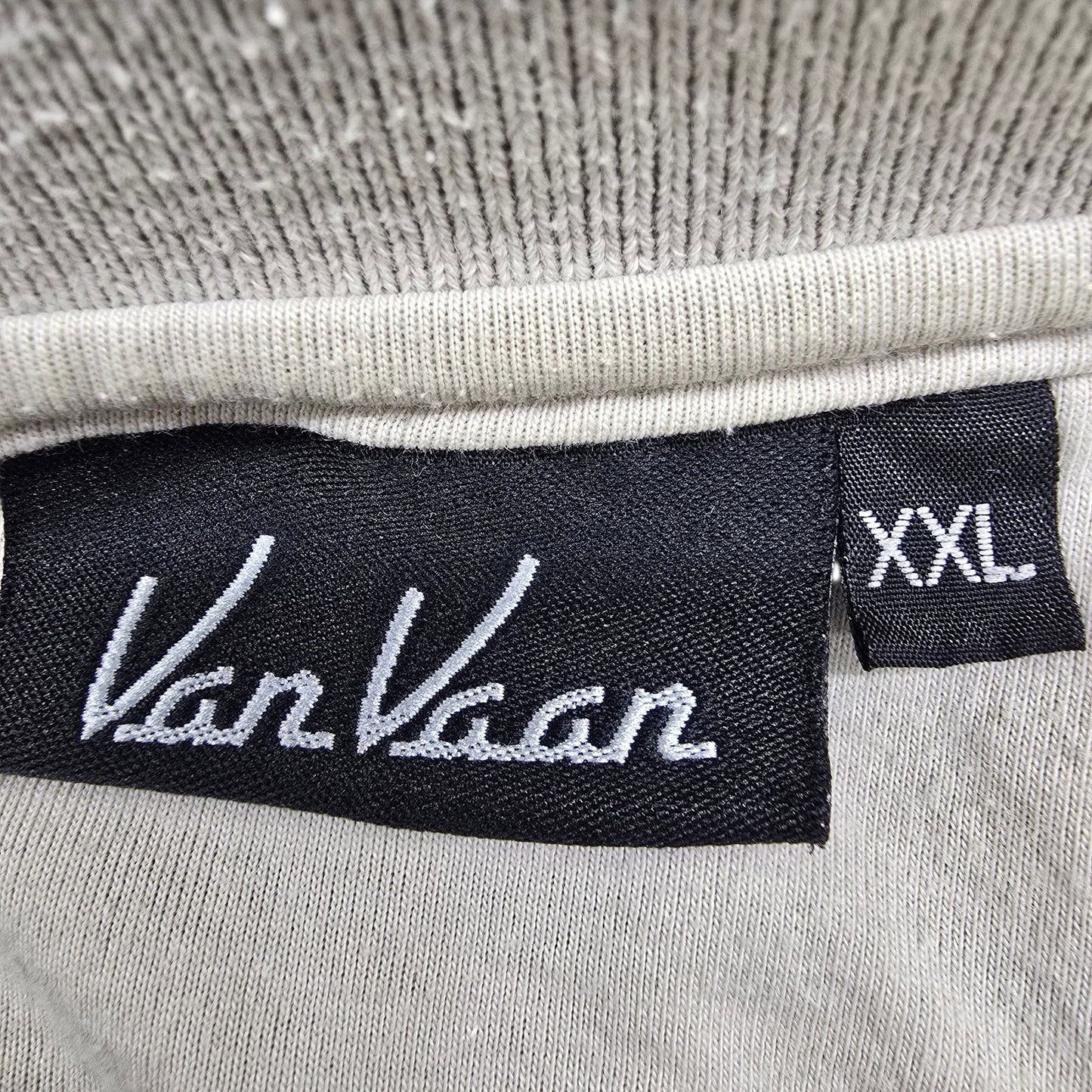Van Vaan Boys XXL Polo Light Gray Striped Cotton Blend w/ Pockets