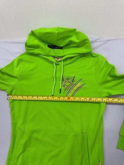 Plein Sport Green Fluo Tiger Pullover Hoodie L Cotton Long Sleeve