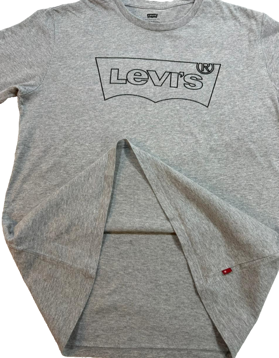LeviS Men's Housemark Graphic Tee, Outline Midtone Grey Heather, Size M