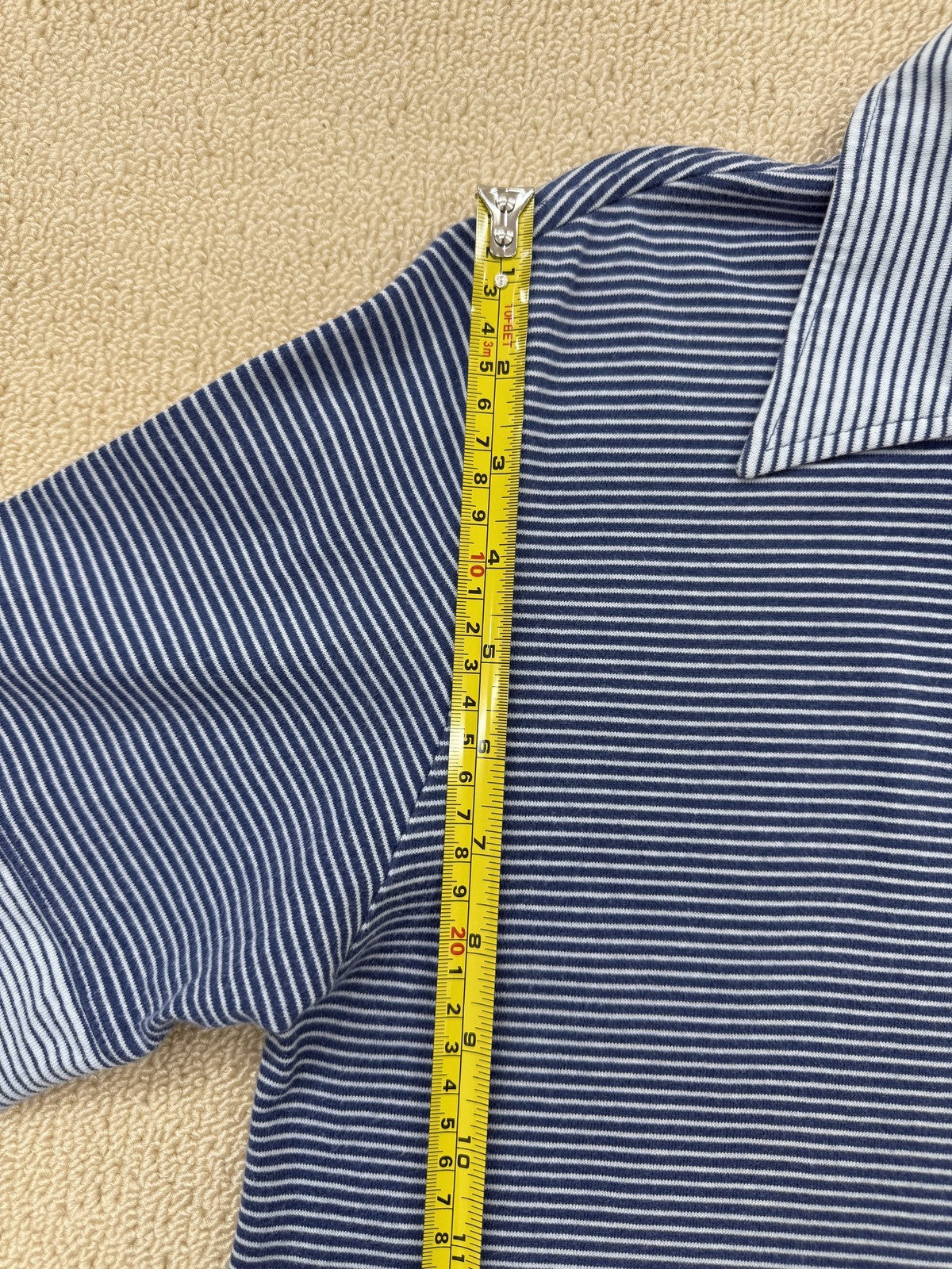 Lacoste Men's Blue White Striped Polo Sz 3 Vintage Japan Cotton DH0435
