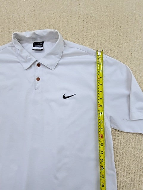 Nike Men's White Dri-FIT Golf Polo Shirt Size L
