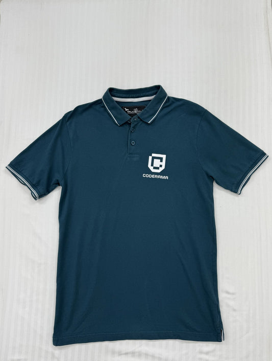 Malfini Men's M Dark Teal Cotton Polo Short Sleeve Embroidered Logo
