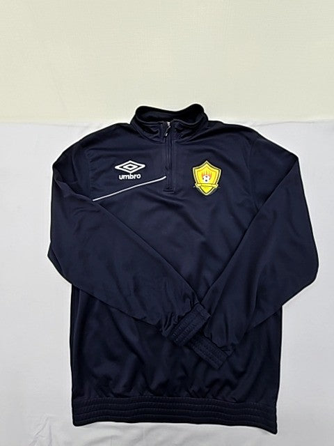 Umbro Men's Navy Soccer Jacket L Polyester Mock Neck Zipper