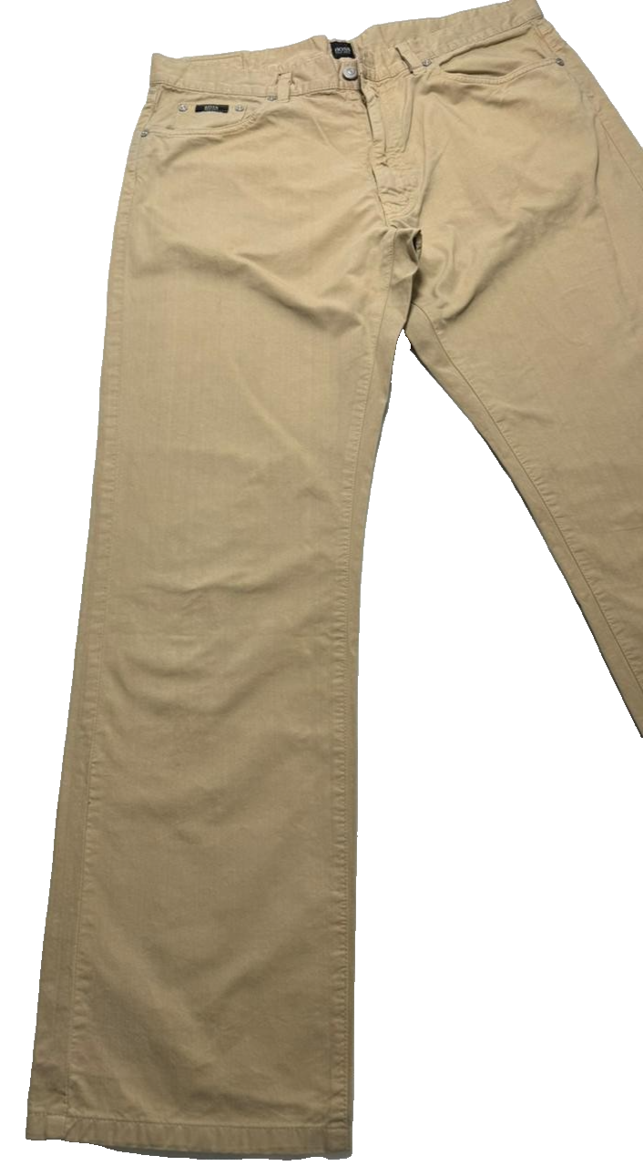 Hugo Boss Arkansas 1 Regular Fit Cotton Chino Jeans In A Beige - Size 36