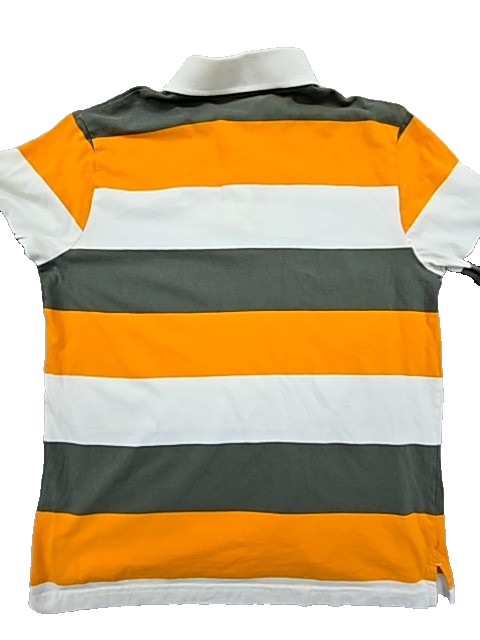 Puma Men's Multi Striped Long Sleeve Polo Shirt Size M