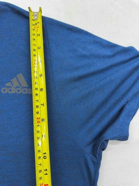 Adidas Men's L Blue Climalite Freelift Short Sleeve Crewneck T-Shirt