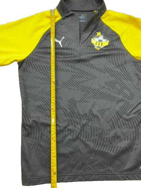 Puma Men's Black Yellow Track Jacket XS Long Sleeve Stand Up Neck