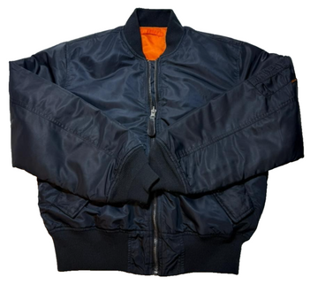 Spitfire Ma-1 Bomber Jacket Navy / Orange Reversible Flight Style