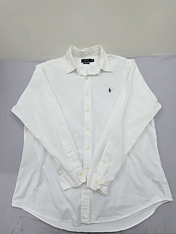 Polo Ralph Lauren Men's White Custom Fit Long Sleeve Shirt XL