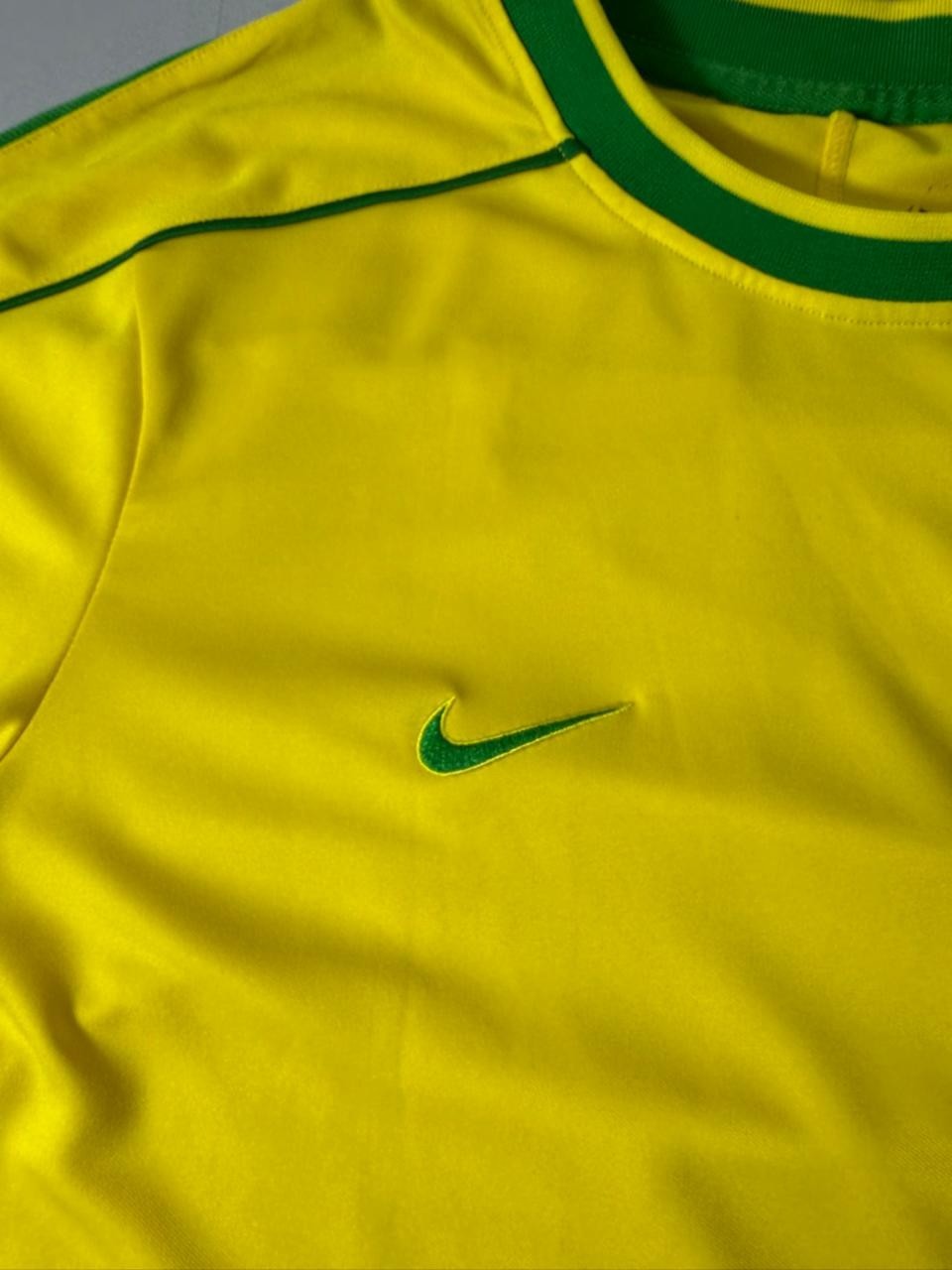 Nike Brazil CBF Yellow Soccer Football Jersey Men's Short Sleeve