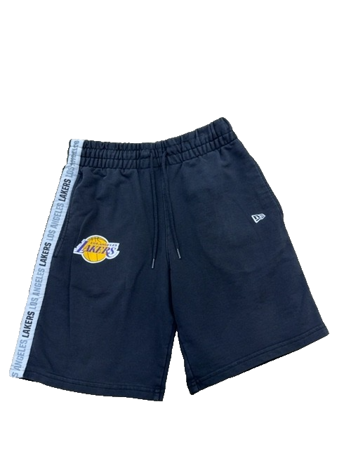 New Era LA Lakers Black Men's Shorts S Cotton Drawstring