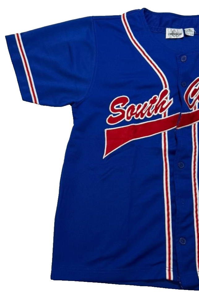 Men's South Central 65 Jersey Blue Red Baseball Shirt 2Xl Classic Retro