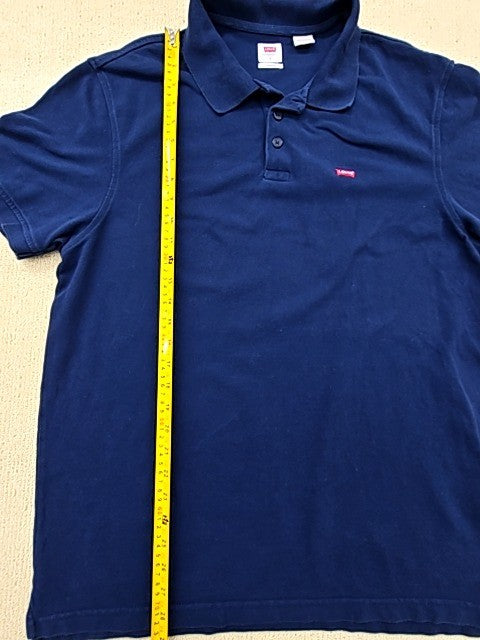 Levi's Men's Blue Cotton Polo Shirt L Short Sleeve Standard