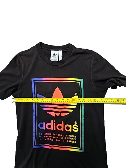 Adidas Men's Pride Rainbow T-Shirt XS Black Short Sleeve Cotton Blend