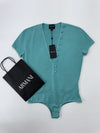 Giorgio Armani Women’s Teal Henley Bodysuit EU 46