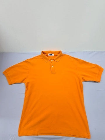 Fila Orange Cotton Polo Shirt Men's XL Short Sleeve Button 48" Chest