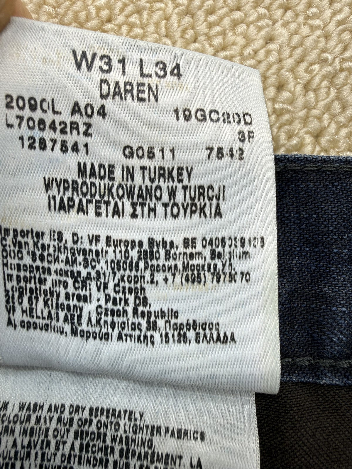 Lee Unisex Blue Jeans W31 L34 100% Cotton Denim Regular