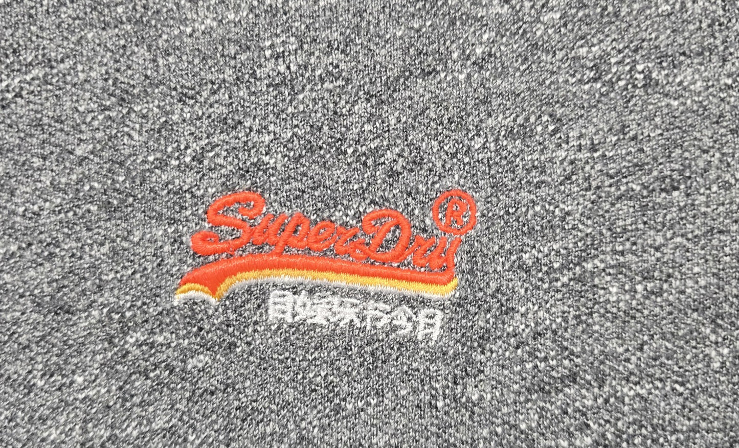 Superdry Men's Grey Polo Shirt XL Short Sleeve Cotton Pique