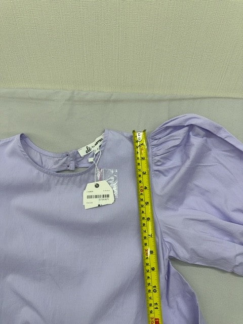 Ole by Koton Purple Tiered Knee Dress EU 34 Cotton Puffed Sleeve