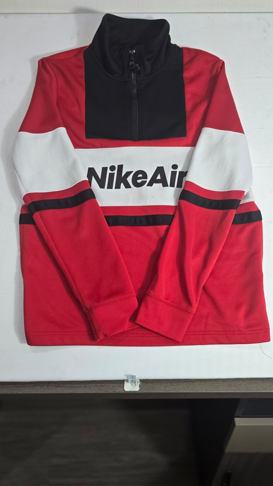 Nike Air Half Zip Sweatshirt Red Black White Pullover Athletic Top Medium