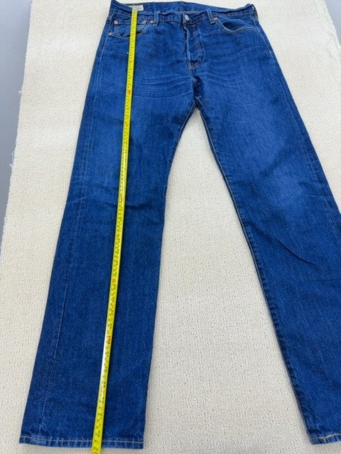 Vintage Levi's 501 Straight Jeans 34x34 Blue Rinse Men Button Fly