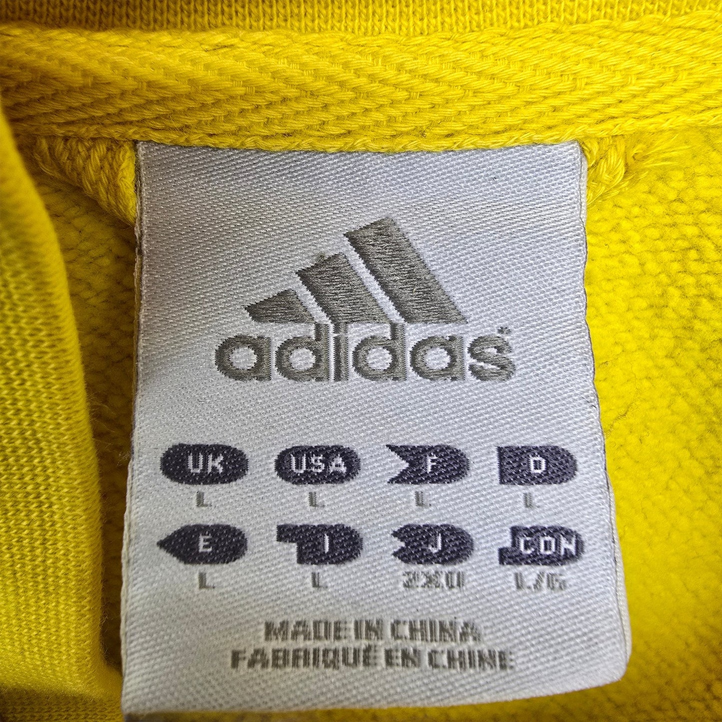 Adidas Men's Yellow Jacket – Size S, Full Zip, Cotton