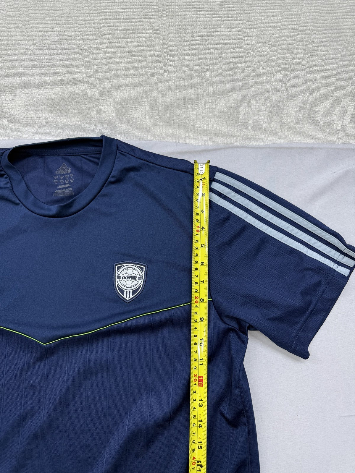 Adidas Men's Navy Striped Short Sleeve Jersey AEROREADY 2008
