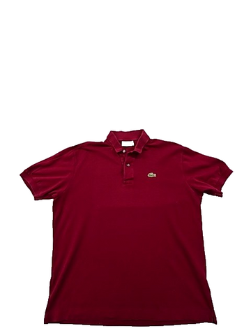 Lacoste Red Short Sleeve Polo Shirt Men's Regular Croc Logo Spain