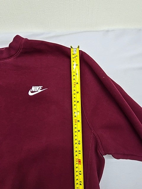 Nike Crewneck Fleece Sweatshirt Maroon M Long Sleeve Swoosh