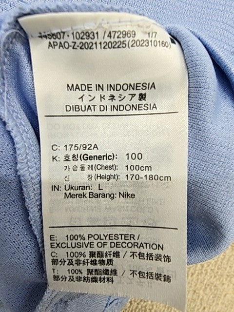 Nike Men's Light Blue Dri-FIT Short Sleeve T-Shirt Size L