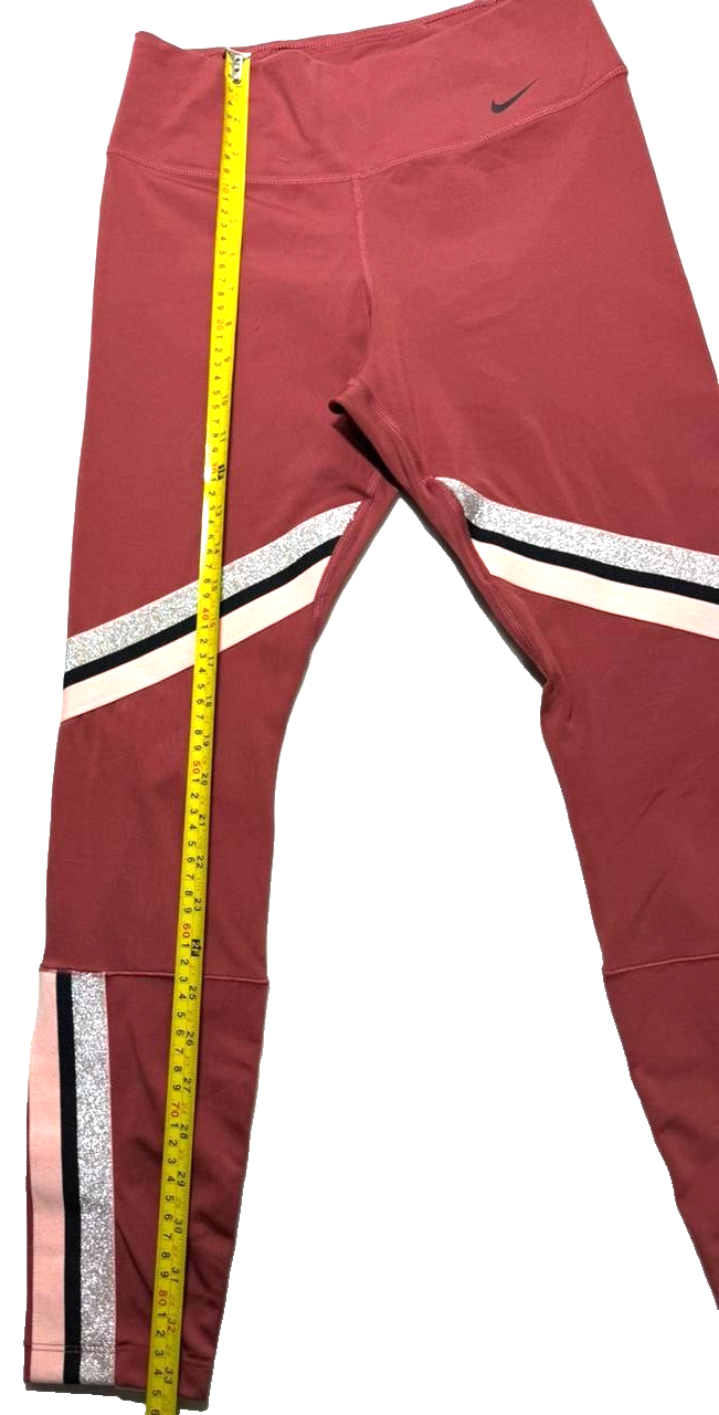Nike One Icon Clash Women's Tights In A Red Color With Pink And Silver Glitter