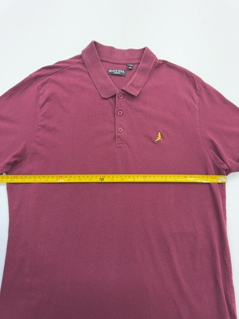 Brave Soul Men's XL Burgundy Short Sleeve Polo Shirt