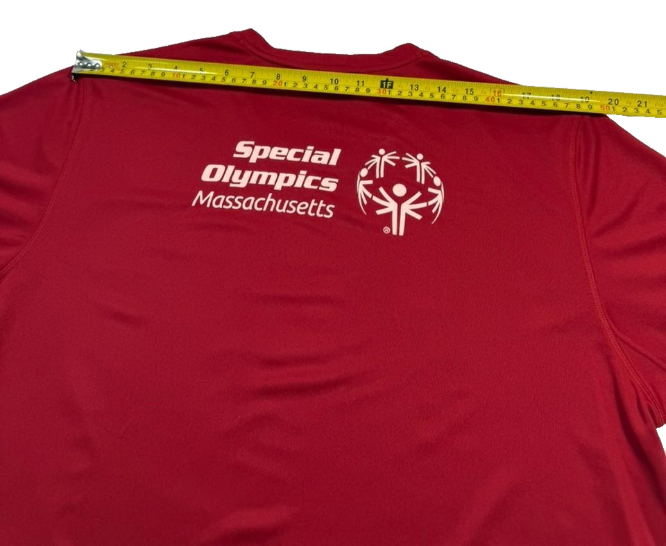 Adidas Run Boston 2025 Shirt Men's XL Red Special Olympics Xtra Mile Marathon 5K