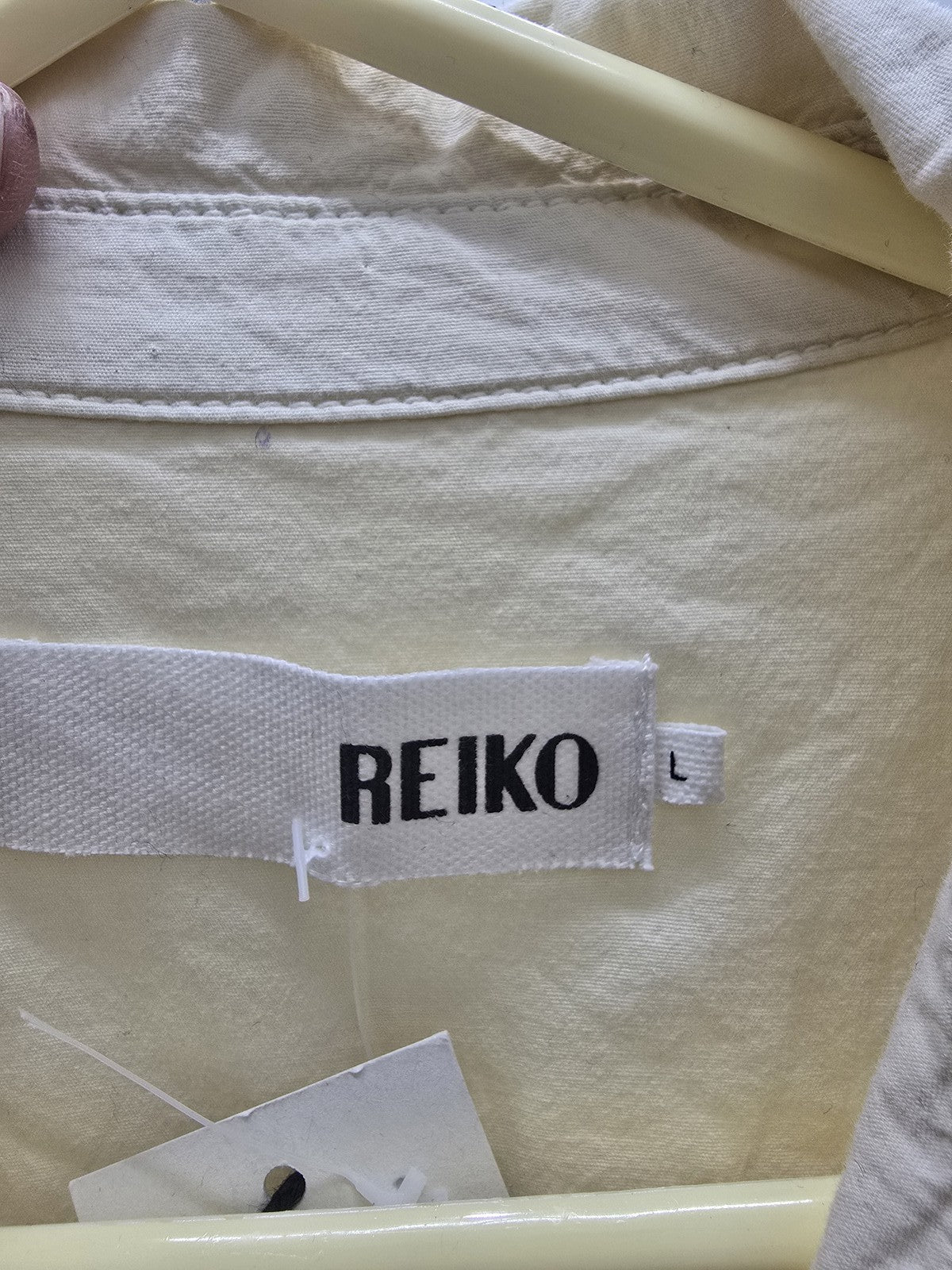 Women's White Cotton Coveralls Jumpsuit Reiko Size L
