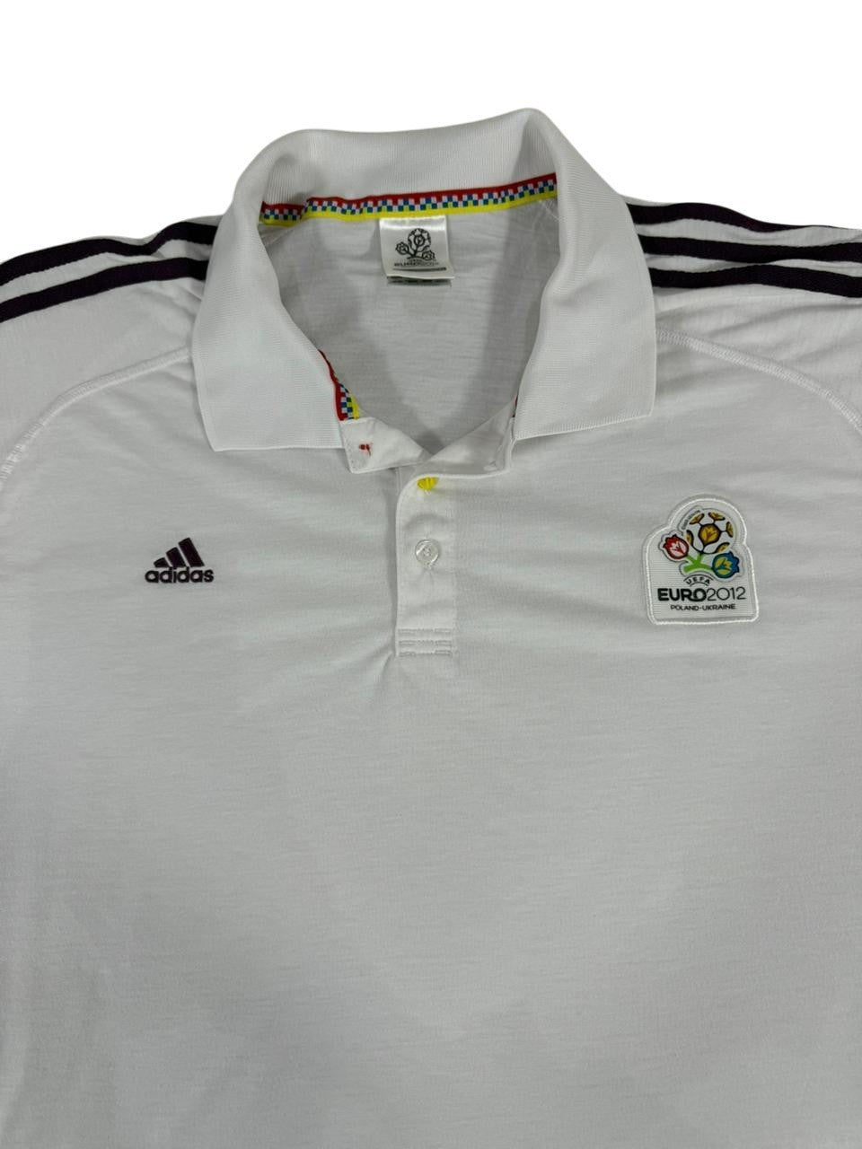 Adidas Men's Euro 2012 Polo Shirt White Short Sleeve Official Licensed Size Large