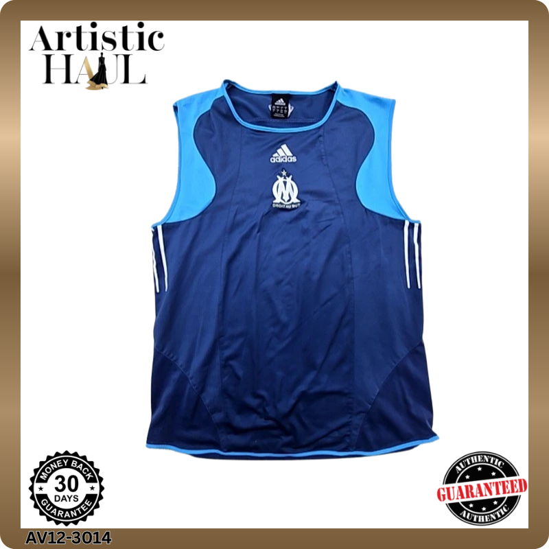 Adidas Men's Olympique Marseille Navy Blue Training Vest L Climacool