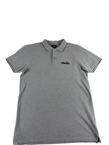 Ellesse Classic Men’s Polo Shirt Gray Size M Short Sleeve