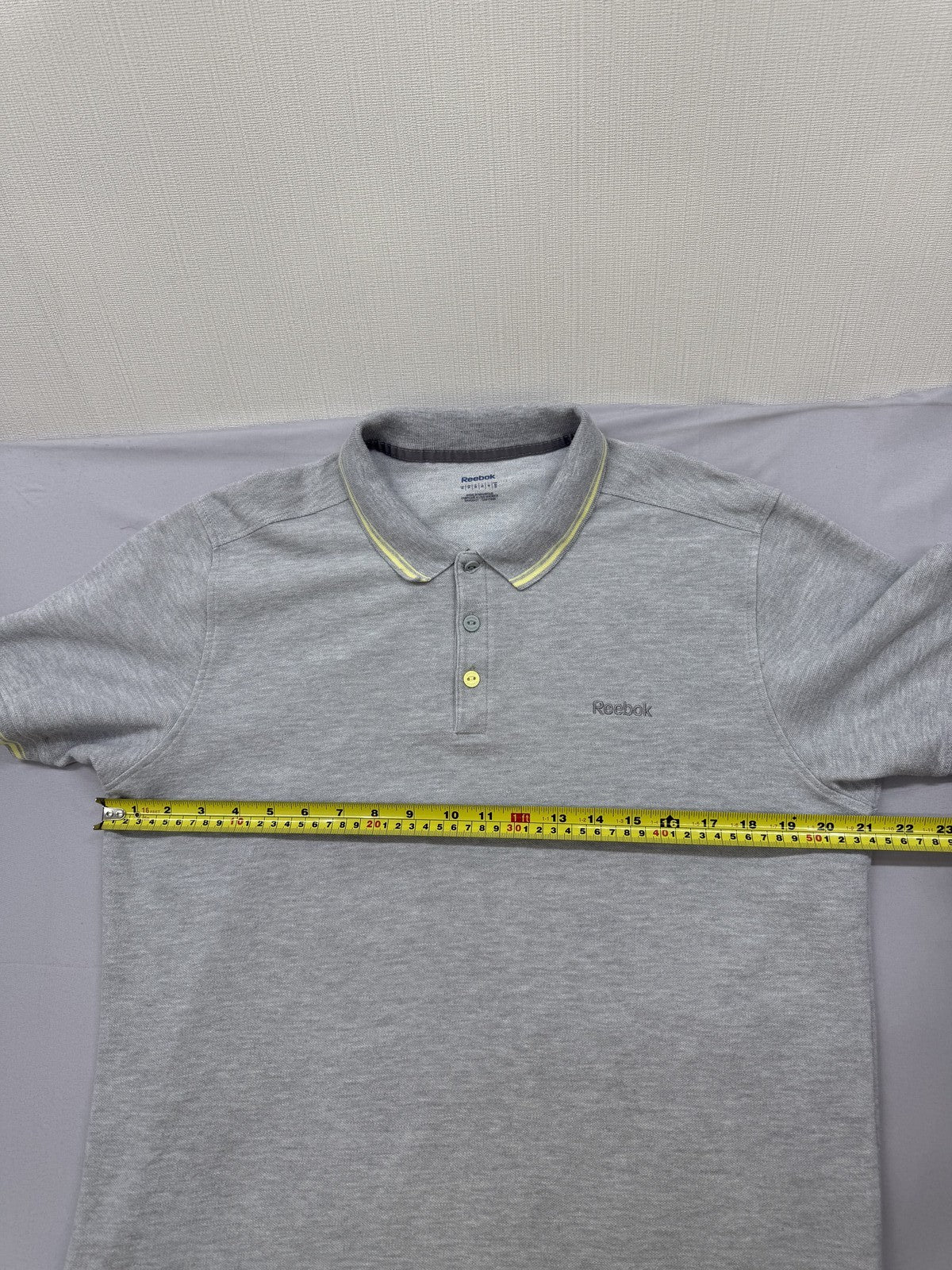 Reebok Men Gray Polo Shirt size M product image 8