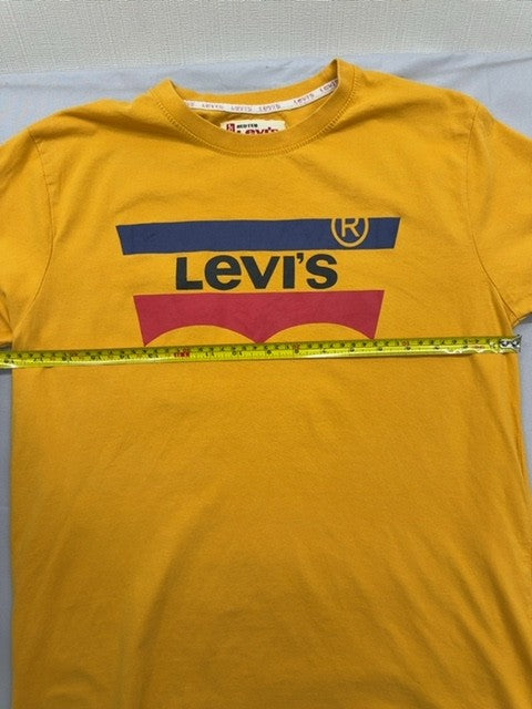 Levi's Yellow Stripe Short Sleeve T-Shirt M 100% Cotton Red Tab