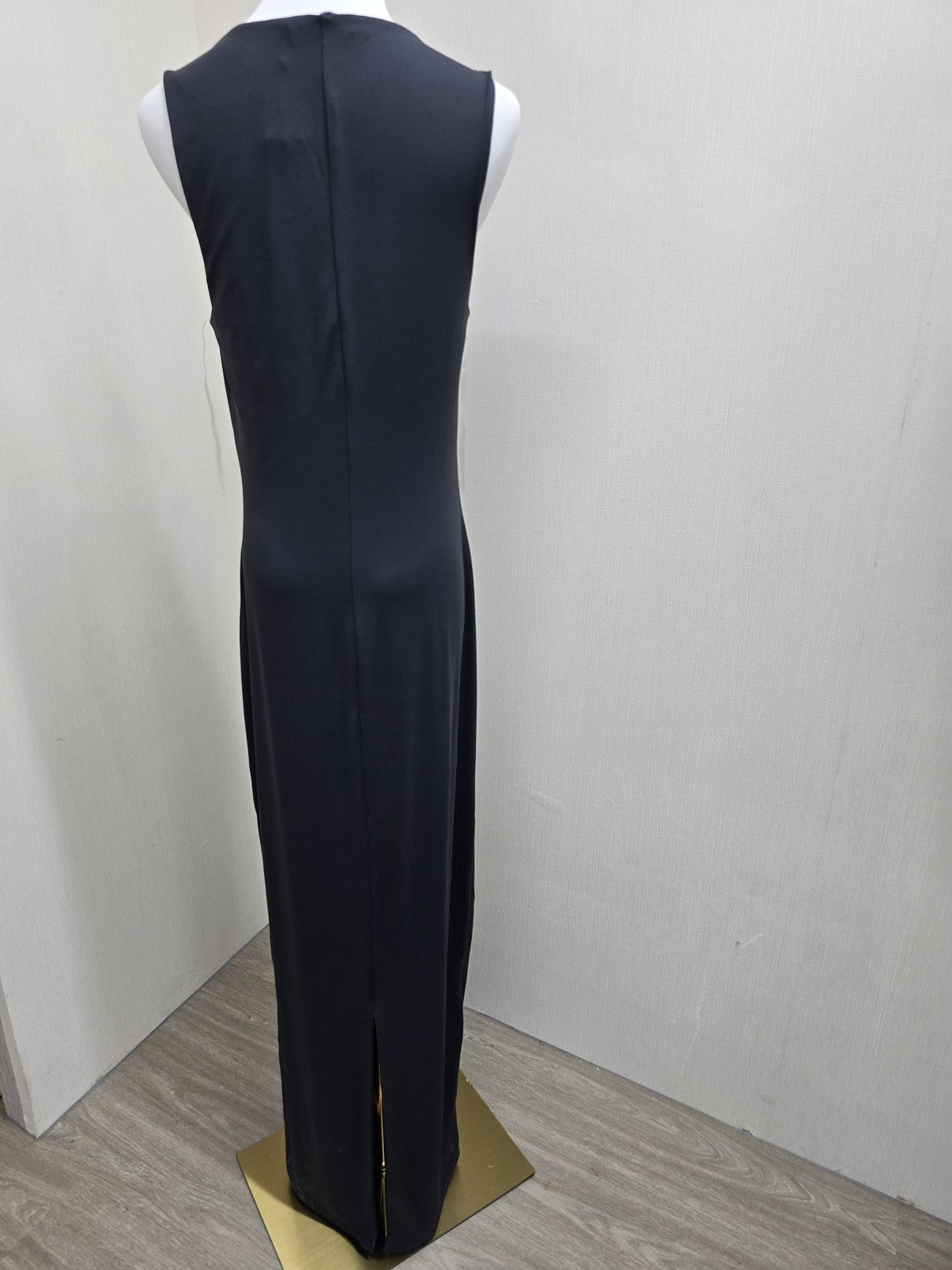 Bebe Black Rib Tank Maxi Dress L Stretchy Figure-Hugging