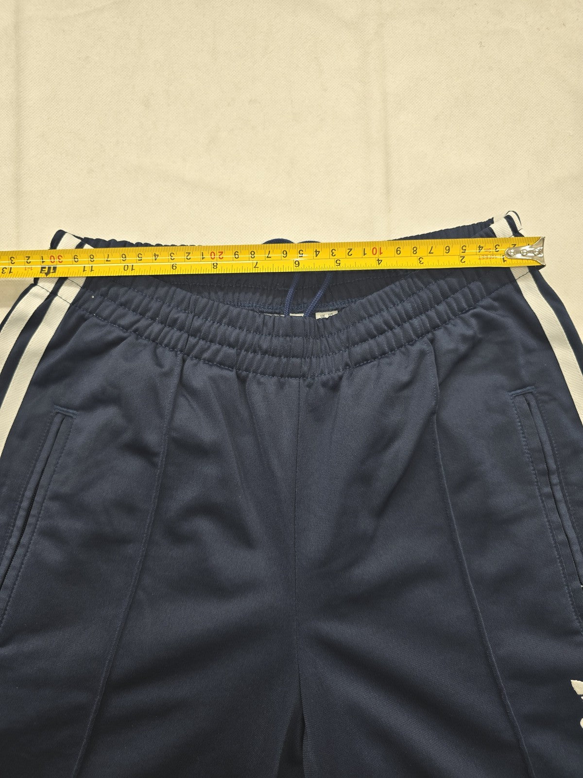 Adidas Men's Navy Track Pants L Tapered Zip Pockets Drawstring