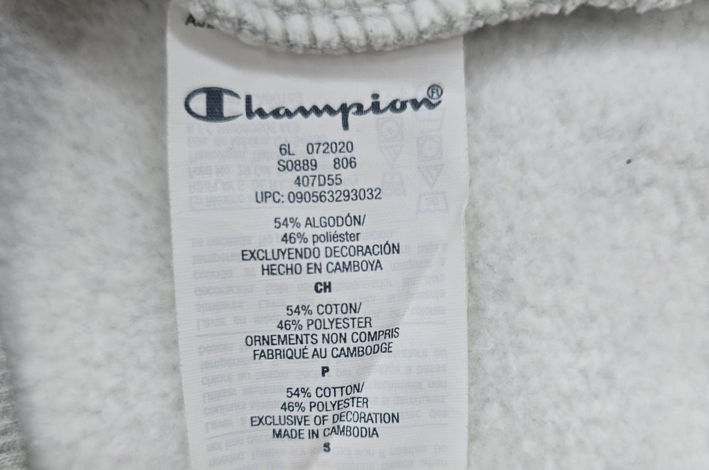 Champion Men's Reverse Weave Grey Hoodie Size S