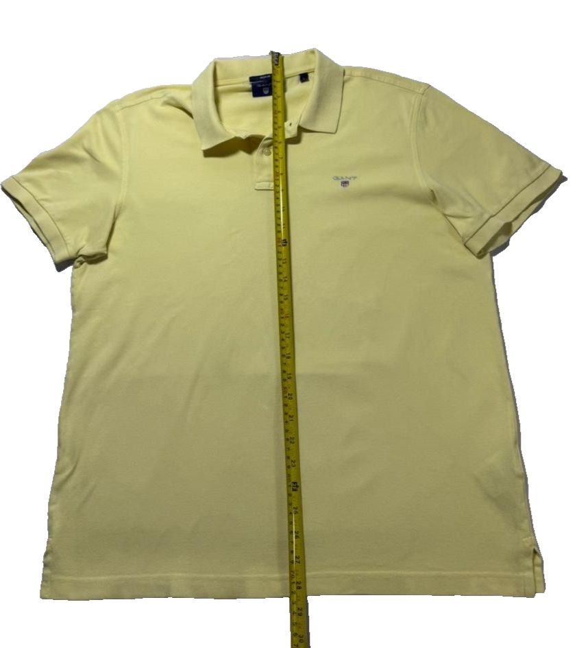 Gant Men Original Regular Fit Piqu Polo Shirt | Size: L: Yellow Color
