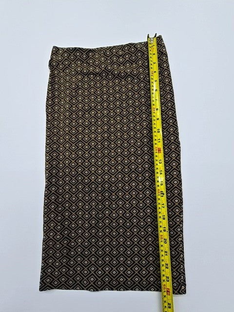 Calliope Women's Black Geometric Knit Pencil Midi Skirt XS