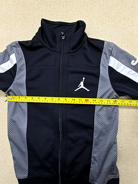 Jordan Men's Black/Grey Striped Track Jacket Size L