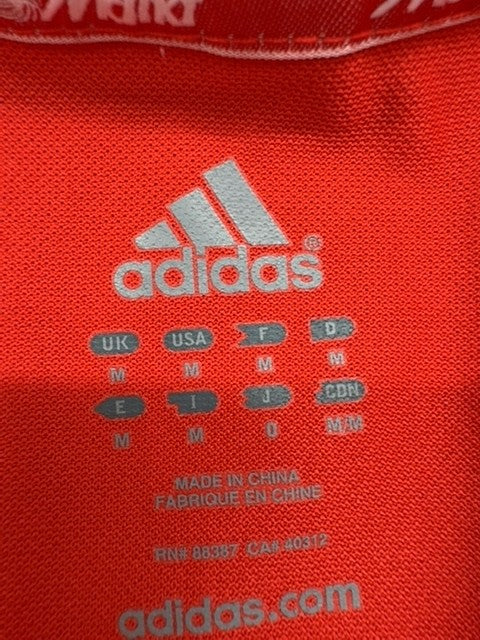 Adidas Men's Red Polo Shirt Size M Short Sleeve 100% Polyester