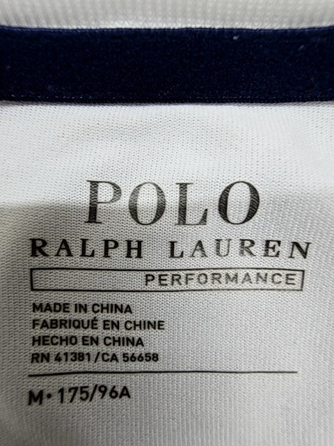 Polo Ralph Lauren Performance T-Shirt Men M White Navy Crewneck
